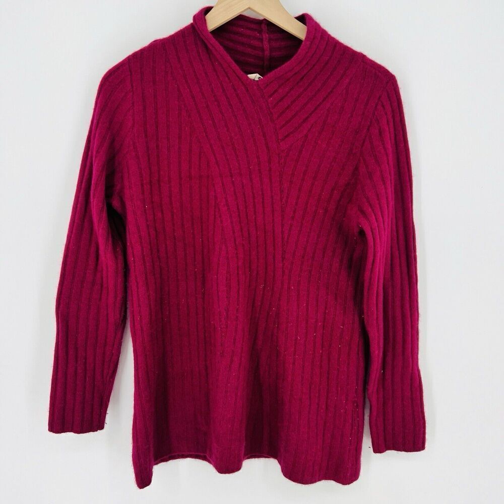 Soft Surroundings 100% Cashmere Pink Long Sleeve Sweater Size Medium